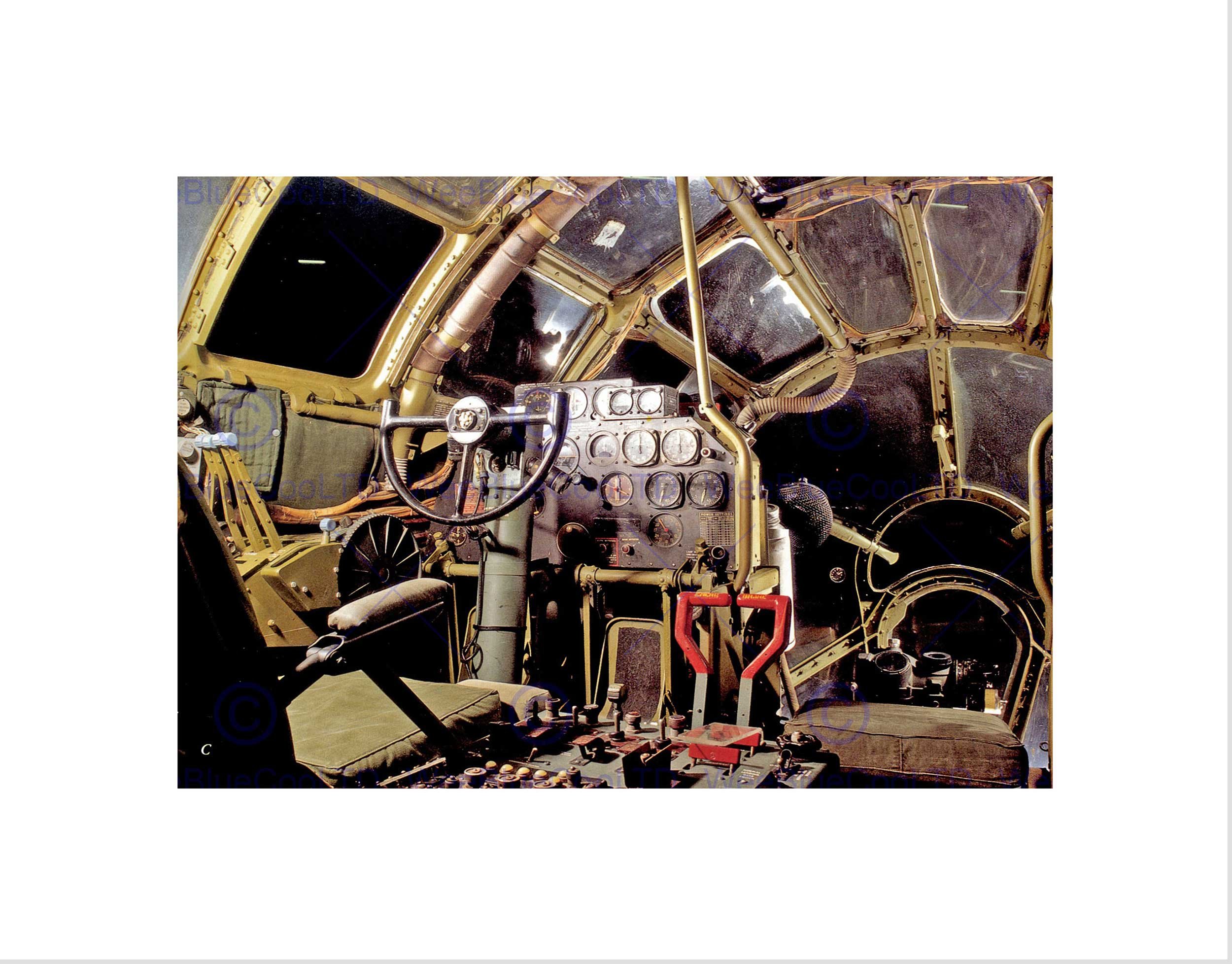 Wee Blue Coo Vintage Y Cockpit B29 Bomber Enola Gay Wall Art Print
