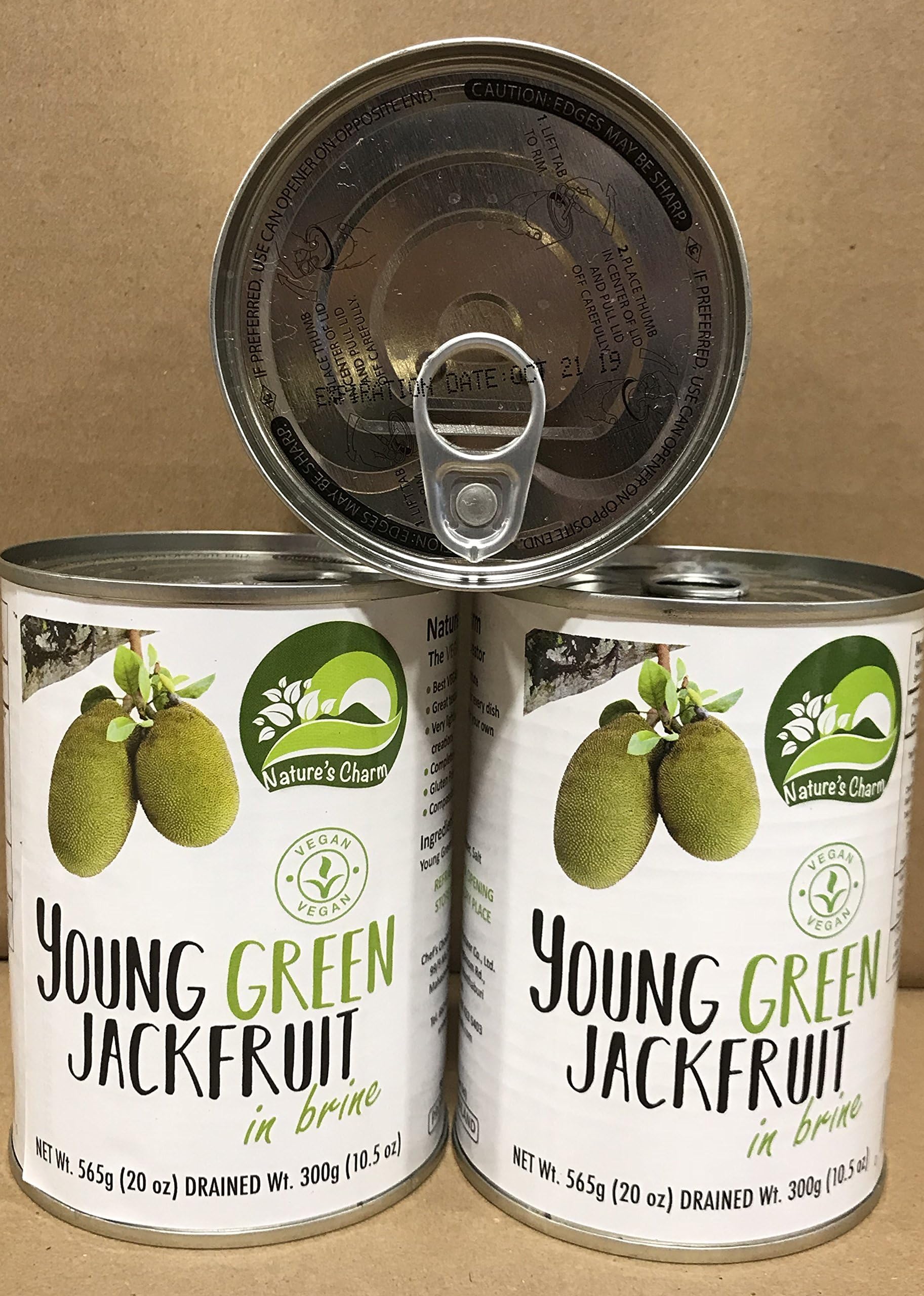 Nature's Charm Young Green Jackfruit in Brine 20oz By KC Commerce (Pack of 3)