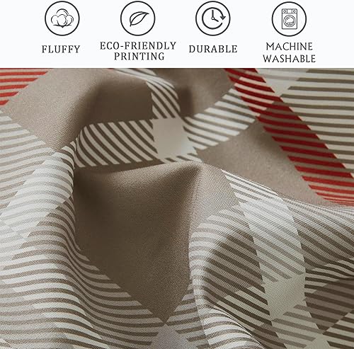 Miniatura 6 de MaiRêve Juego de edredón individual XL, juego de edredón de diseño a cuadros de 5 piezas, edredón individual XL para dormitorio de granja para todas