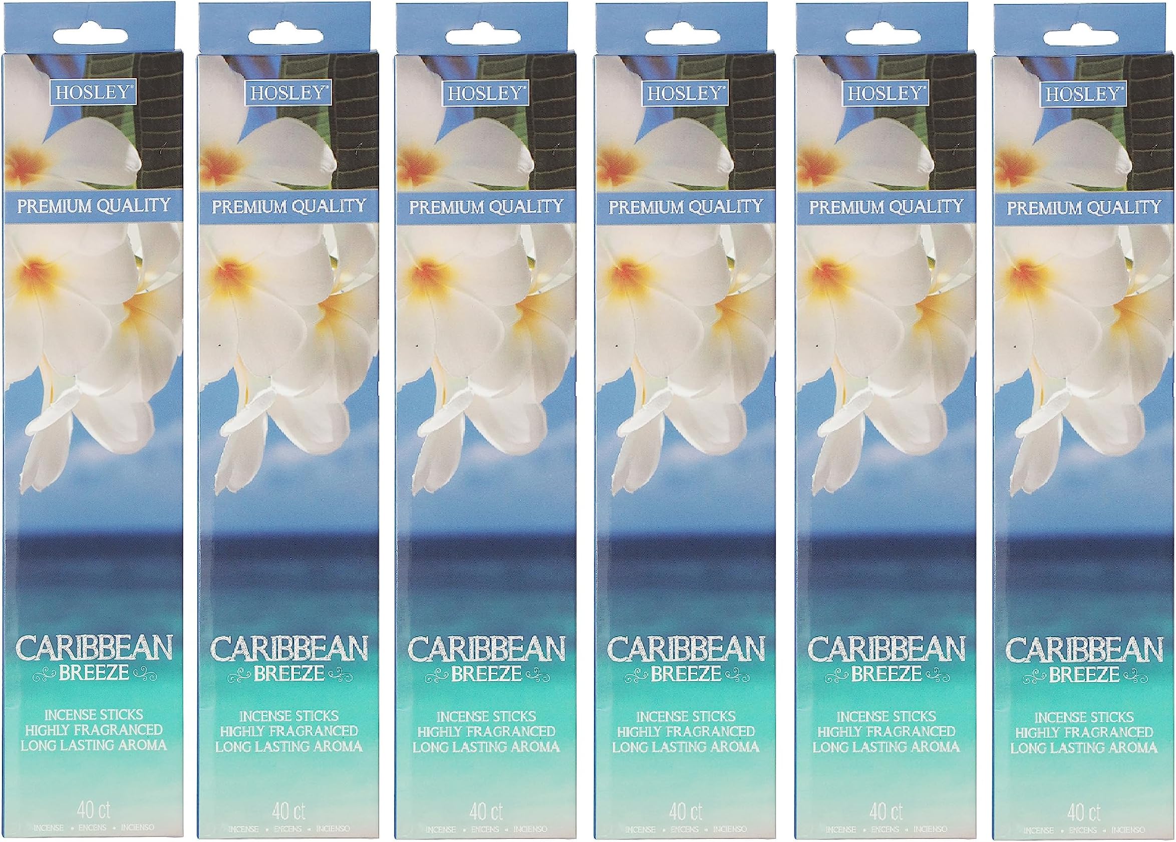 Hosley 120 Pack Incense Sticks + Bonus 120 Pack (Total 240) – Caribbean Breeze – Perfect for Home, Meditation & Aromatherapy