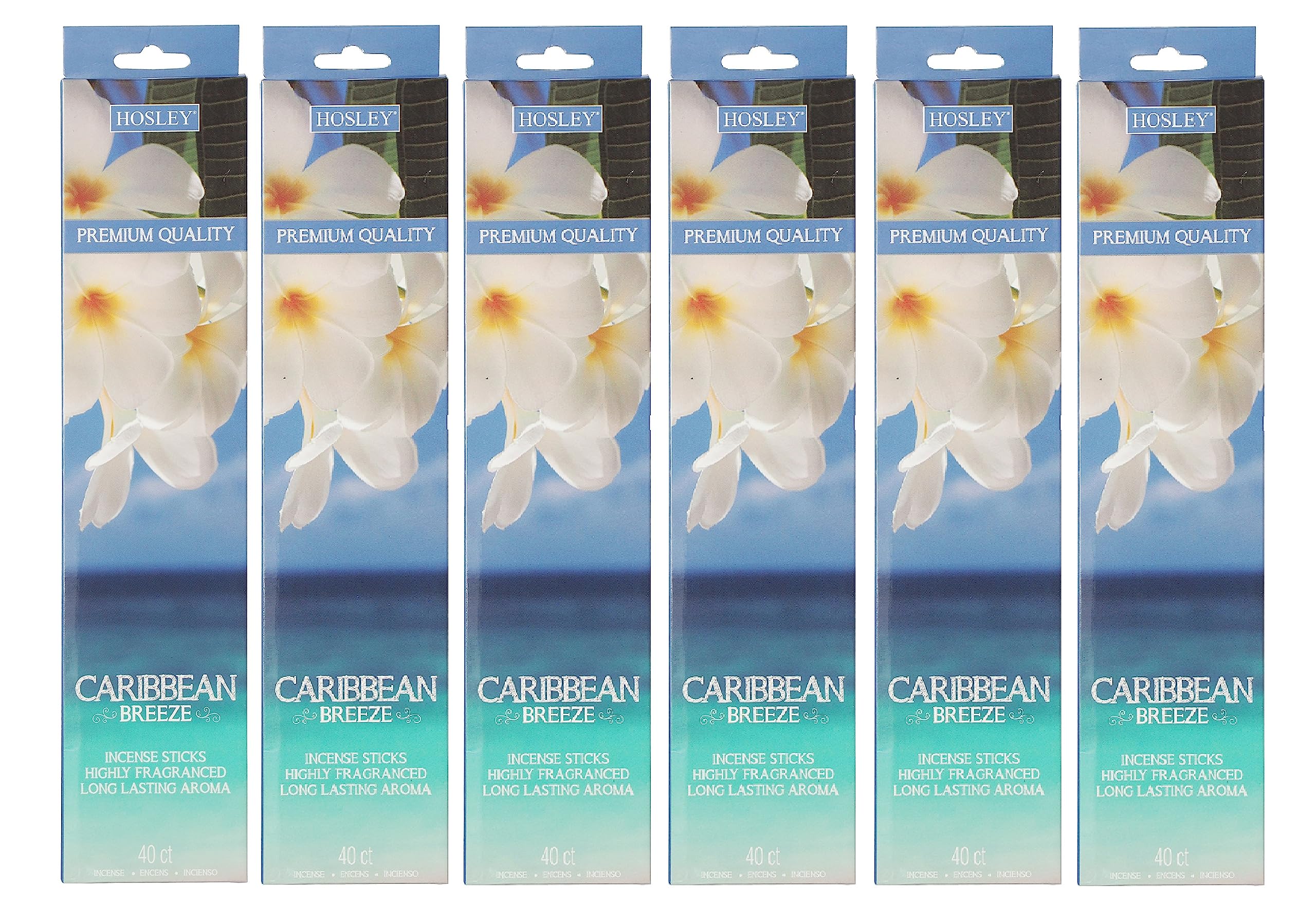 Hosley 120 Pack Incense Sticks + Bonus 120 Pack (Total 240) – Caribbean Breeze – Perfect for Home, Meditation & Aromatherapy