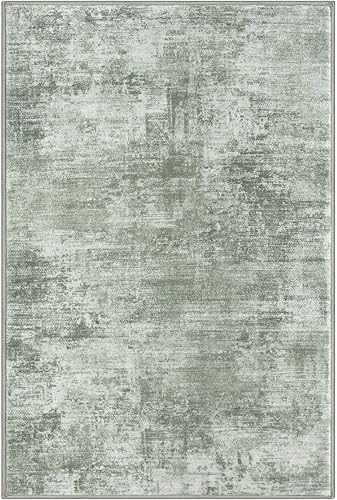 Miniatura 410 de IOHOUZE Alfombra pequeña abstracta de 2 x 3 pies, alfombra de entrada lavable para entrada interior, alfombras con respaldo de goma, alfombra gris