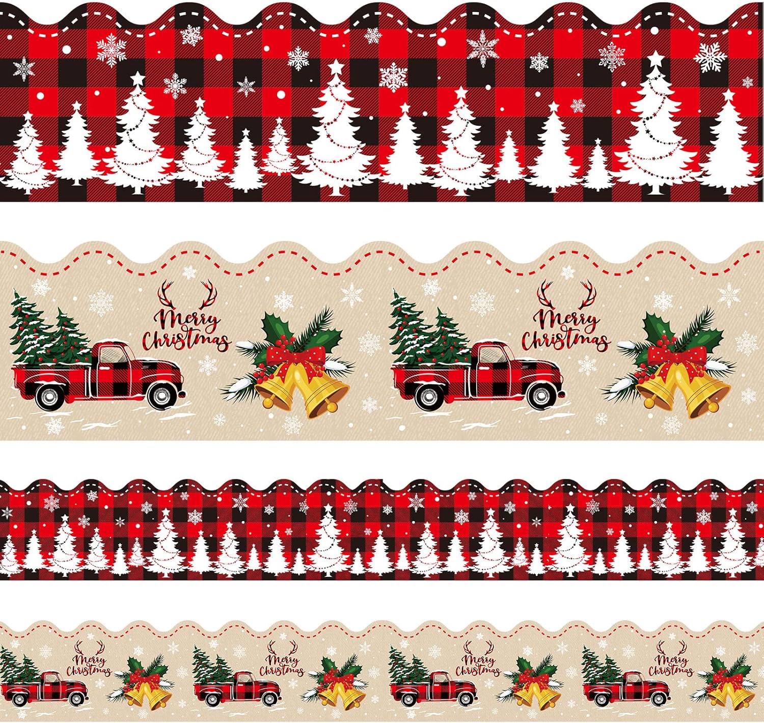 60 ft Christmas Classroom Borders Bulletin Decoration, Colorful