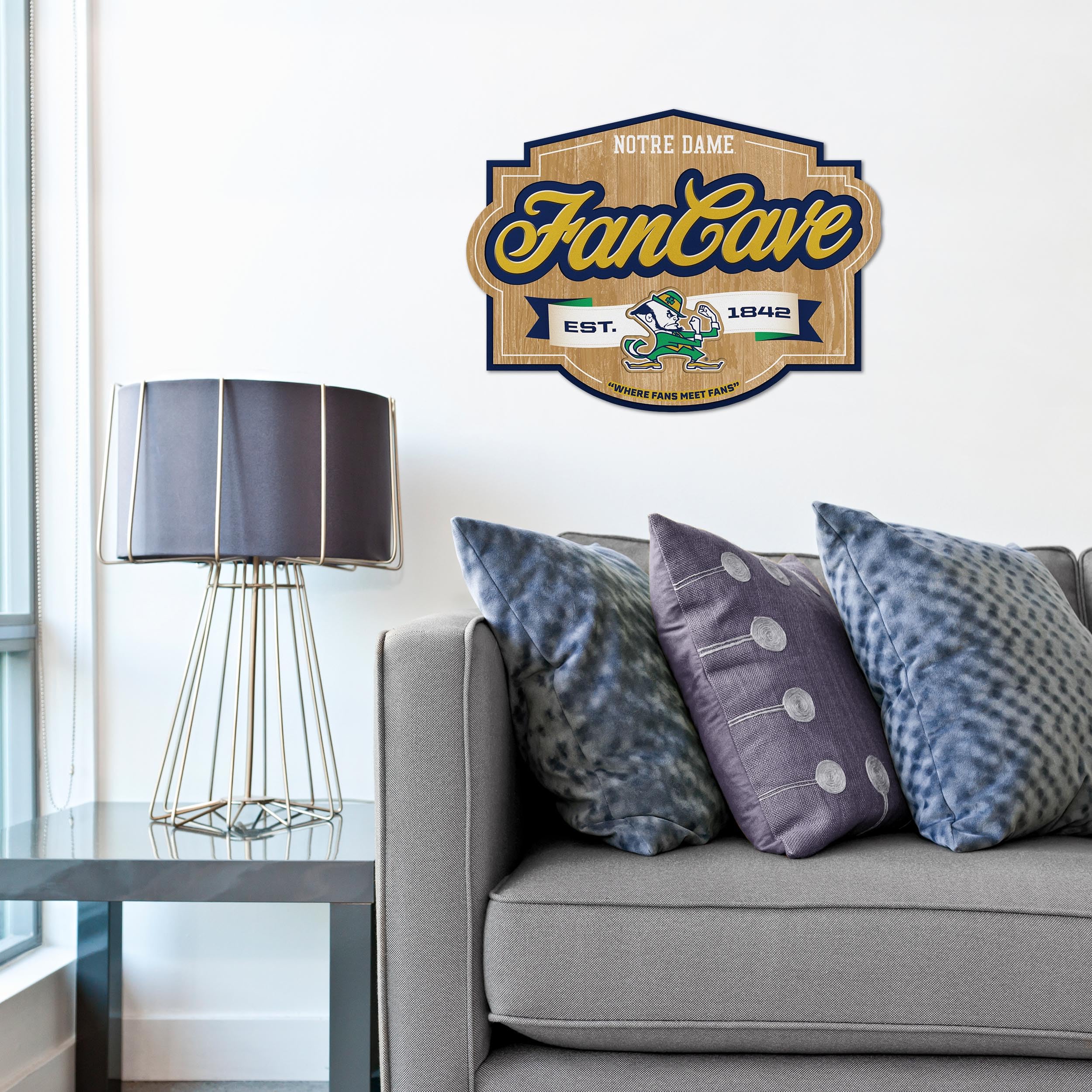 YouTheFan NCAA Notre Dame Fighting Irish Fan Cave Sign