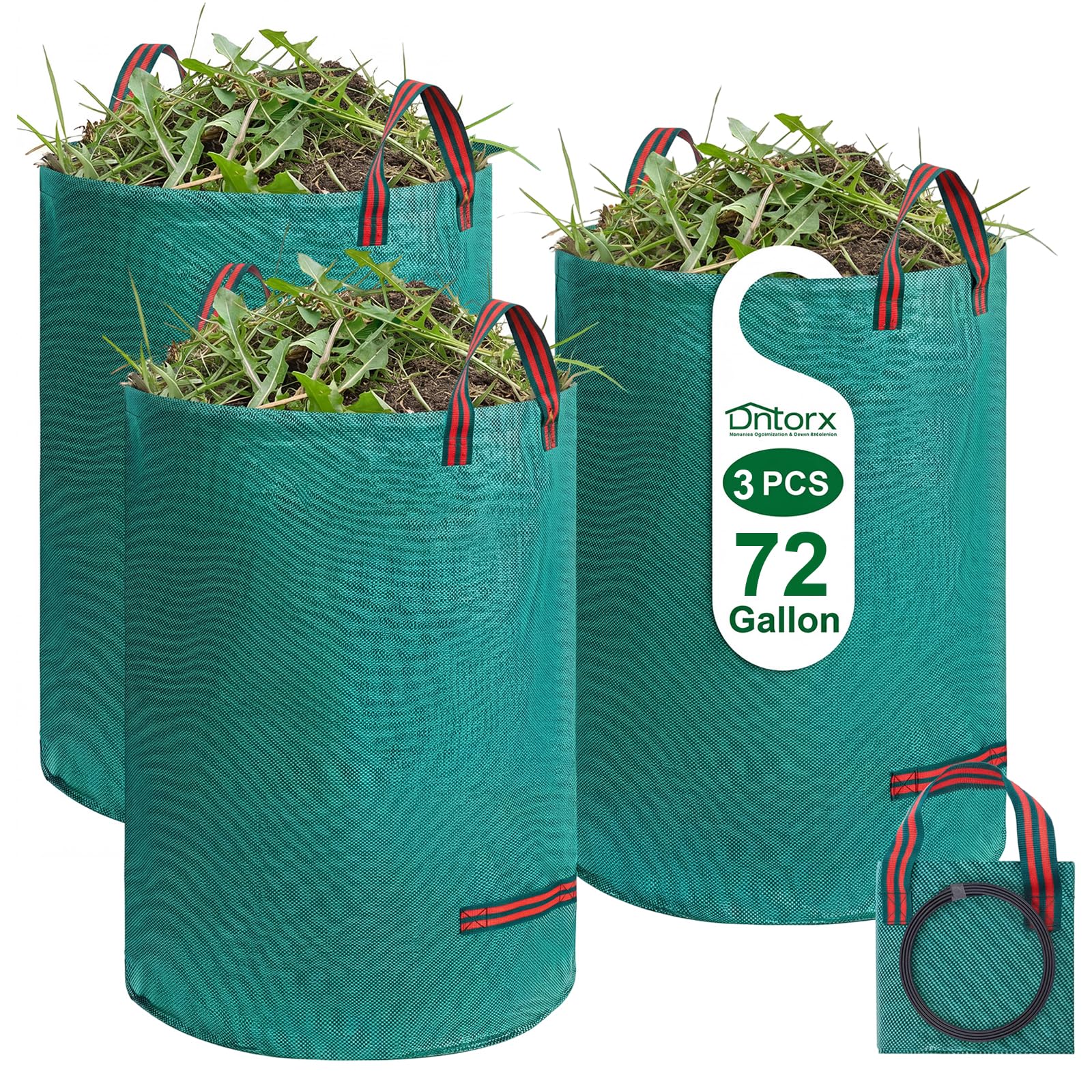 Dntorx 72-Gallon Lawn Leaf Bags 3-Pack