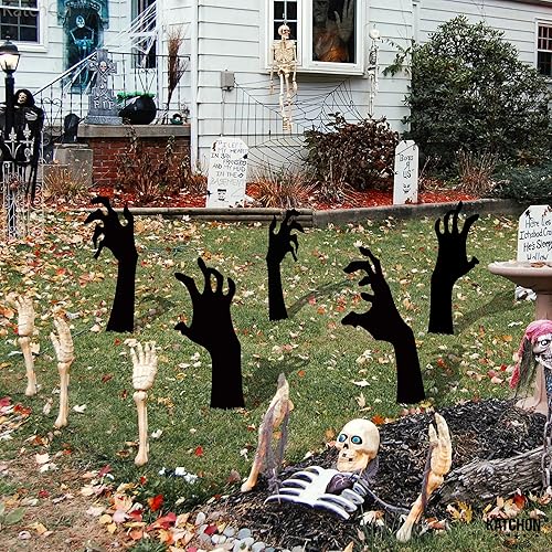 Miniatura 8 de KatchOn, Letreros aterradores de mano con estacas  Grandes, 16 pulgadas  Letreros de patio de Halloween para decoraciones de Halloween al aire libre