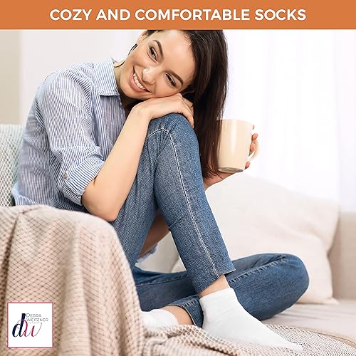 Miniatura 6 de Debra Weitzner 6Pk Non-Binding Loose Fit Sock - Non-Slip Diabetic Socks for Men and Women - Crew, Ankle