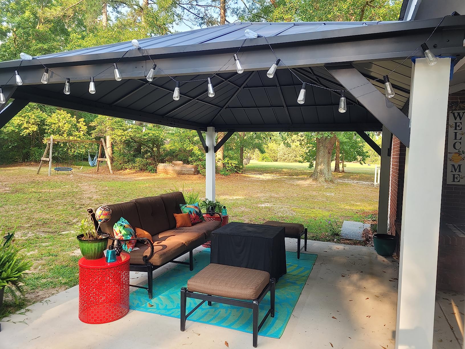 78/mo Finance YOLENY Wood Gazebo, 13' x 16' Gazebo Spruce Wood Hardtop Gazebo, Solid Wood