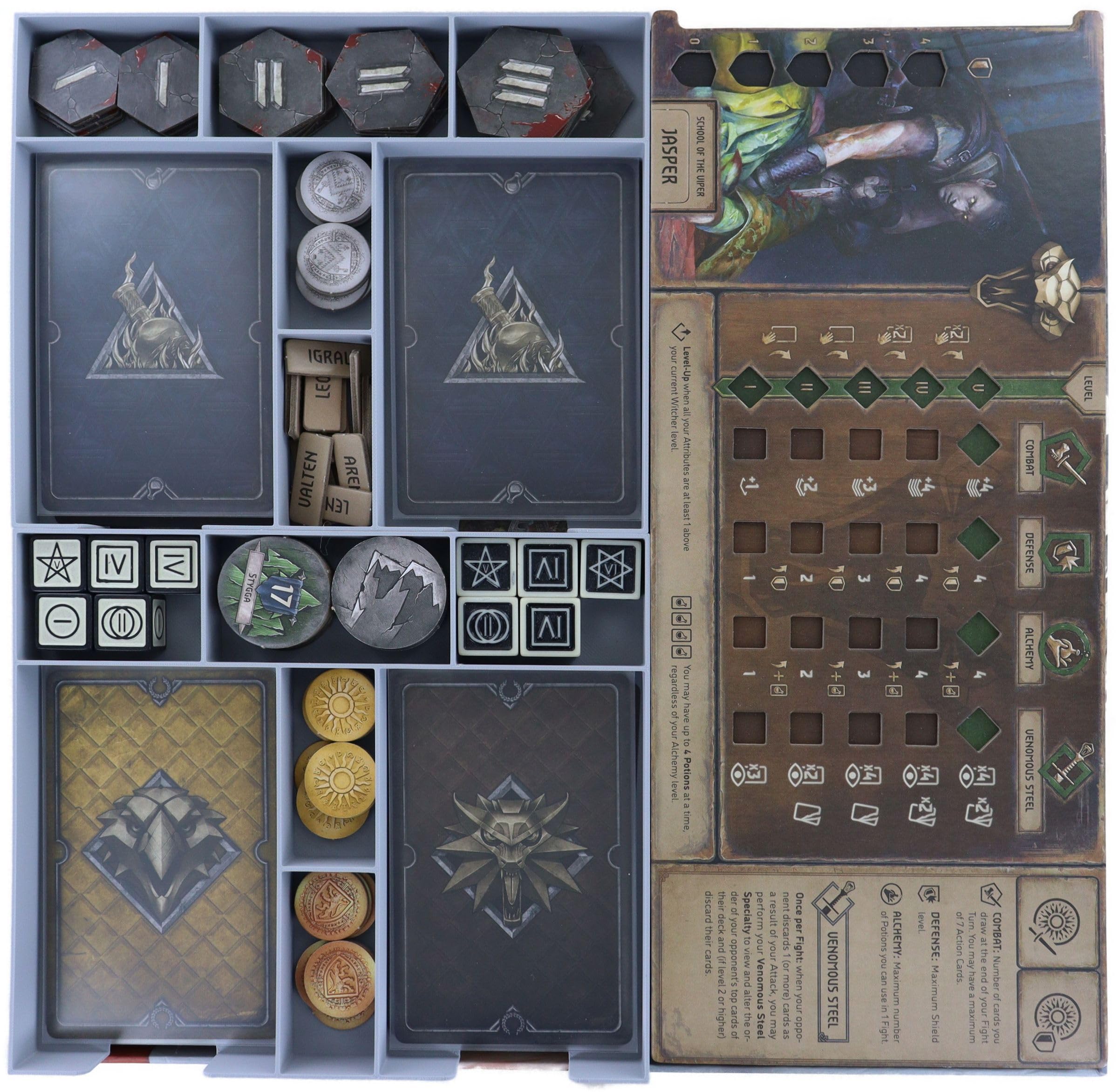 Zestaw pianki Feldherr z Organizer kompatybilny z Wiedźmin: Stary Świat - Edycja Deluxe - pudełko do gry planszowej - sortuje materiał gry + chroni miniatury - ORG251
