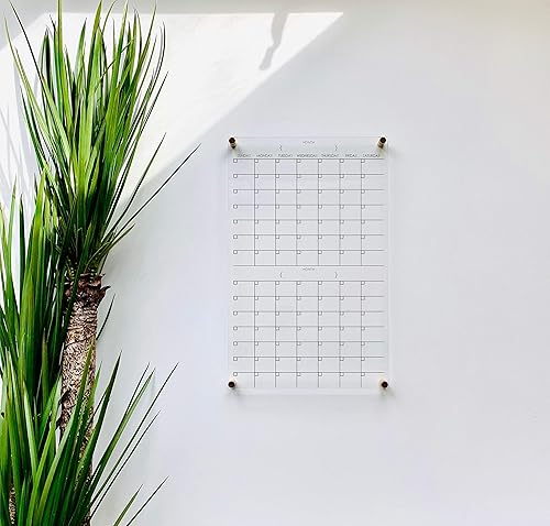 Large Clear Acrylic Monthly Calenda for wall Dry-Erase Message White Board Calendar Wall Mounted Office Home Family Organization Tools Must Haves