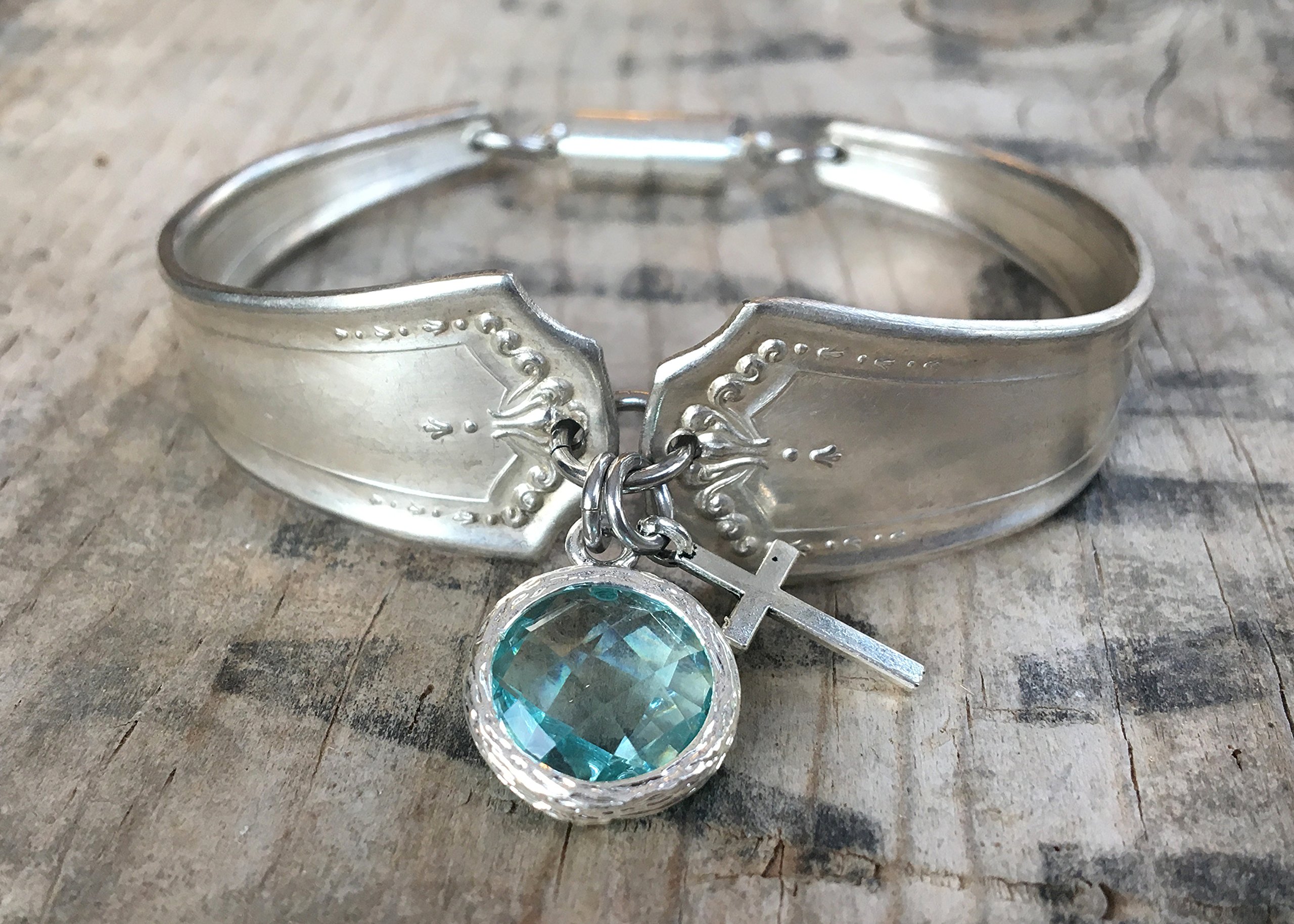 Vintage Spoon Bracelet - magnetic clasp - Vintage silver plated spoon