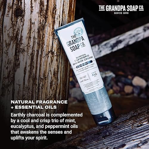 Miniatura 5 de The Grandpa Soap Company Crema de ducha limpiadora de carbón, aclara y restaura los poros congestionados, con carbón activado y aceite de semilla de
