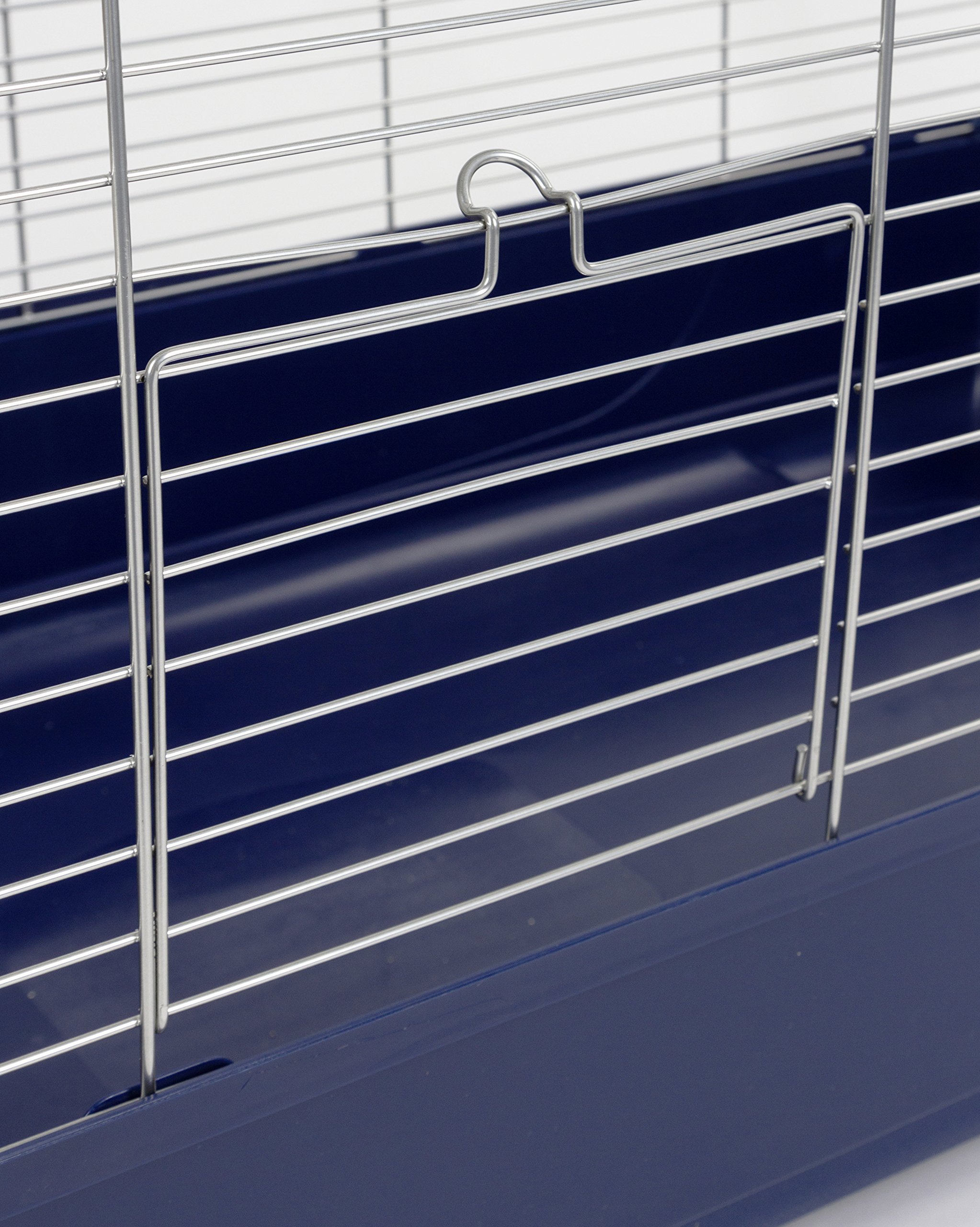 Kerbl Kleintierkäfig Maxi Baldo Twin (L x B x H 120 x 58 x 86 cm, Farbe dunkelblau, Gitterabstand 2,2 cm, mit klappbarem Gitter) 81705