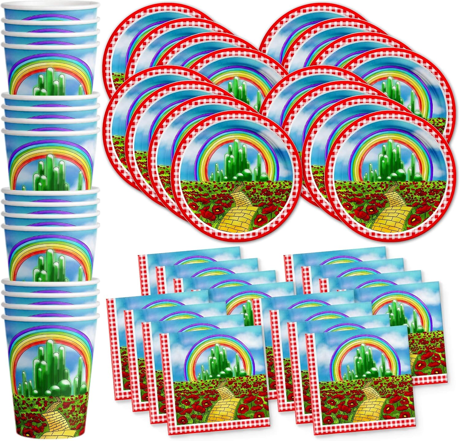 The Wonderful Wizard of Oz Birthday Party Supplies Set Plates Napkins Cups Tableware Kit for 16