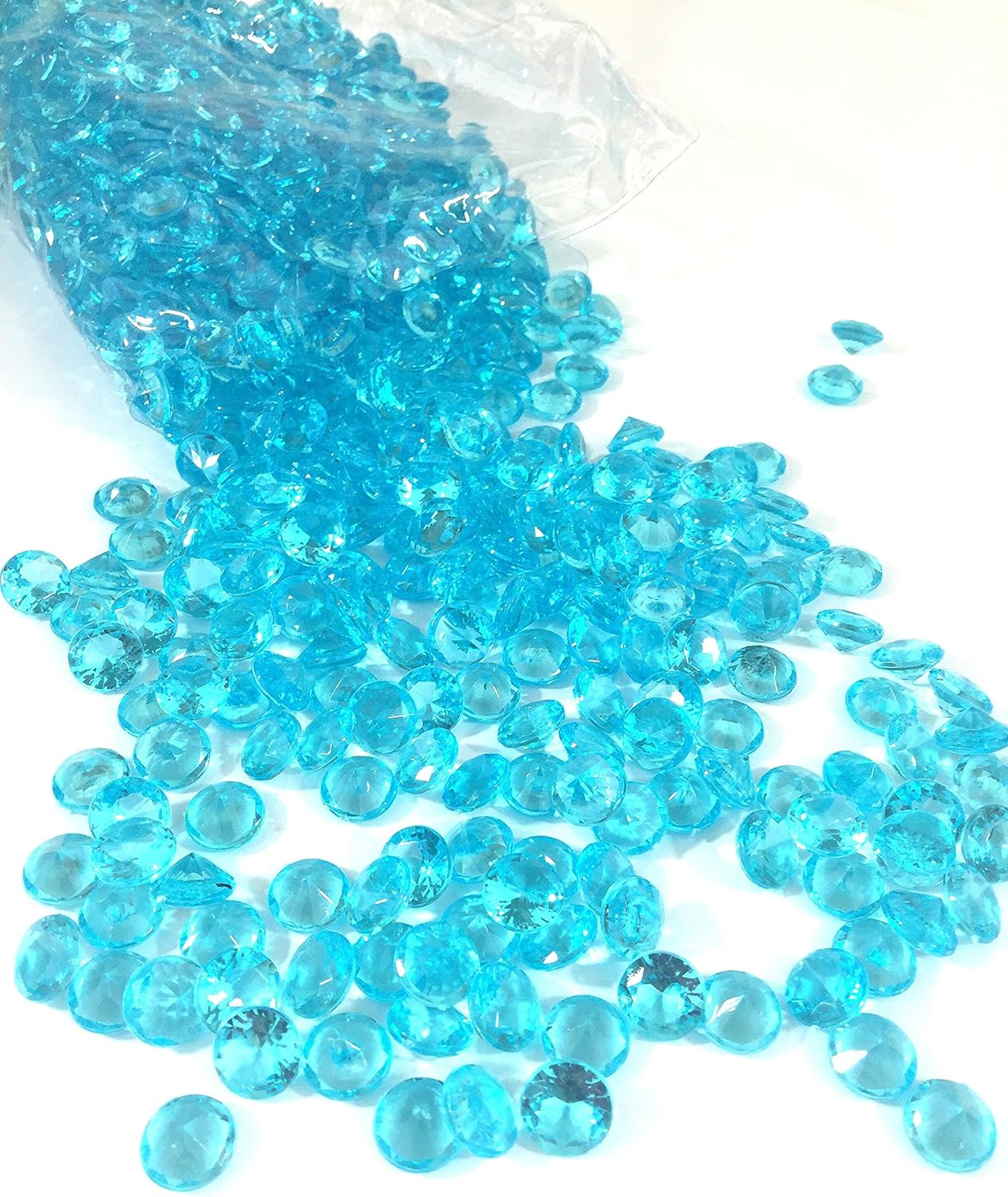 Crystal Acrylic Diamond Vase Gems or Table Scatters 4lbs. 4000pcs (1.2CM, Island Blue)