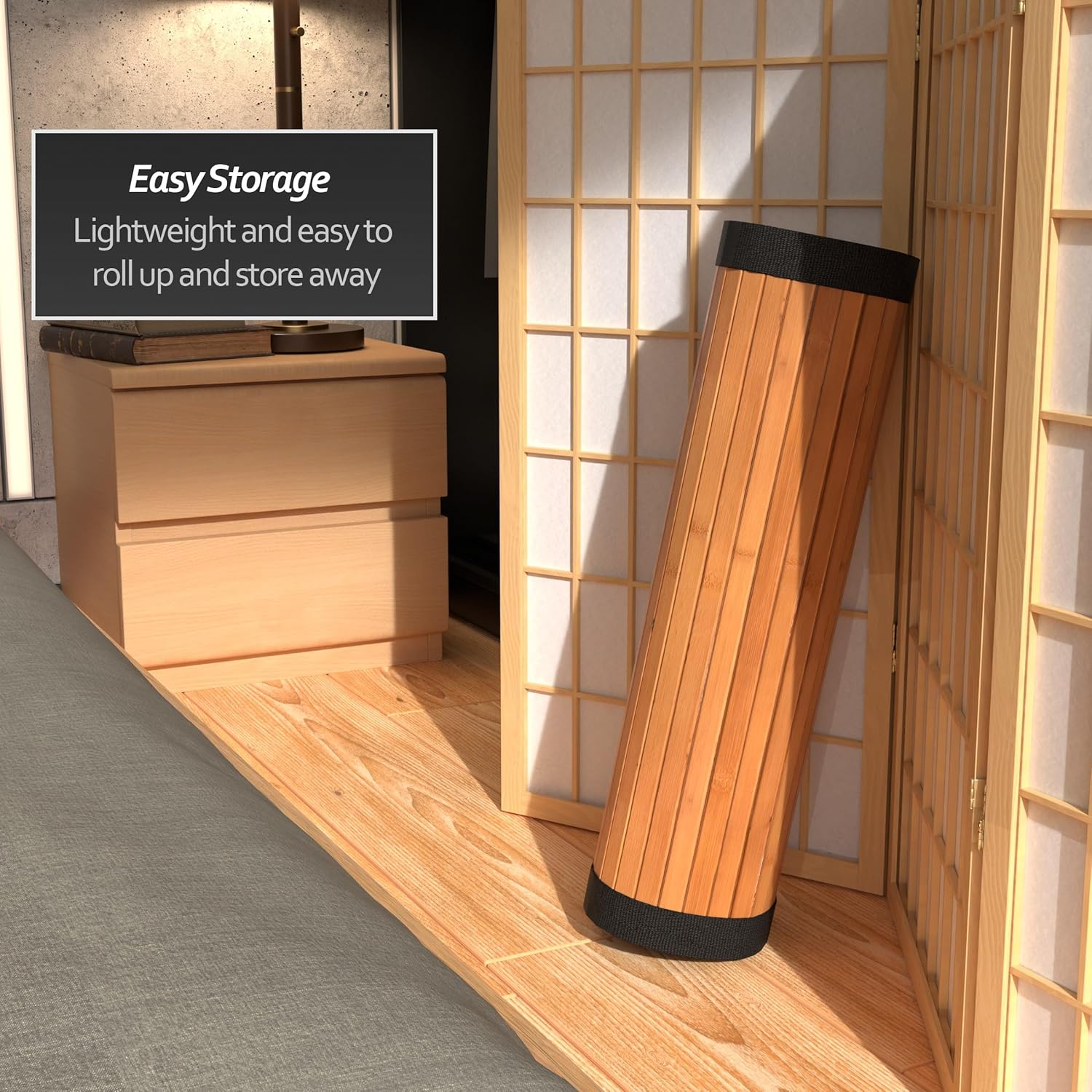 Red Lantern Bamboo Rug - Burnt Bamboo - 2' x 3'