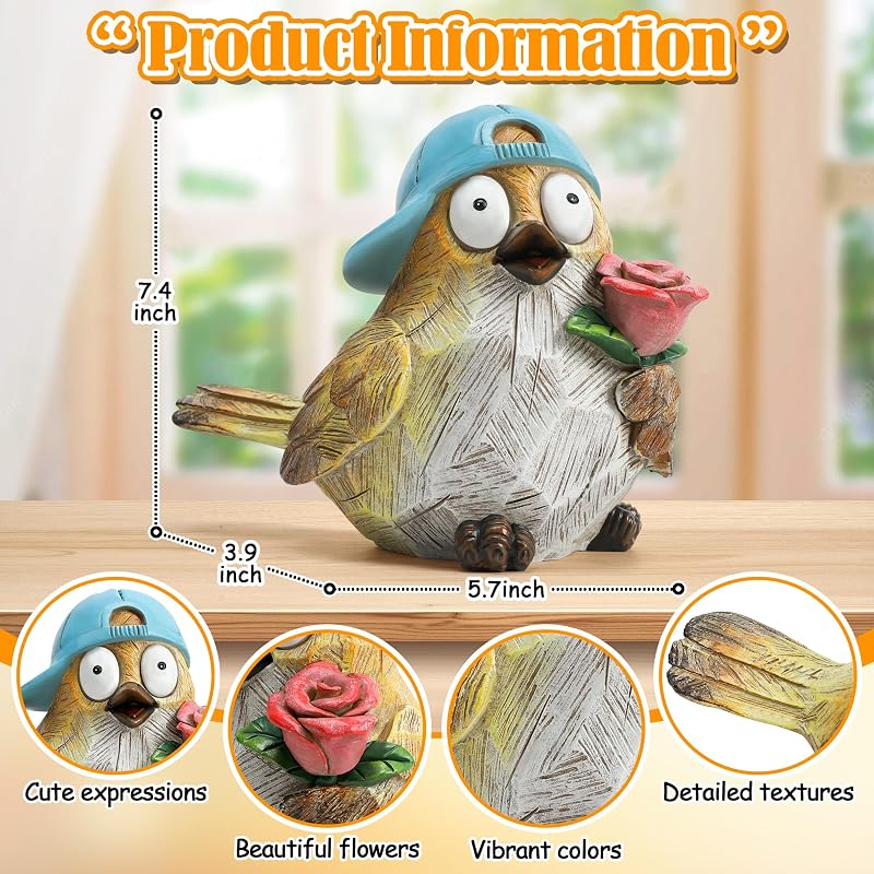 Wiresusan Wiresusuan Funny Garden Bird Statue Yard – Funny garden bird statue