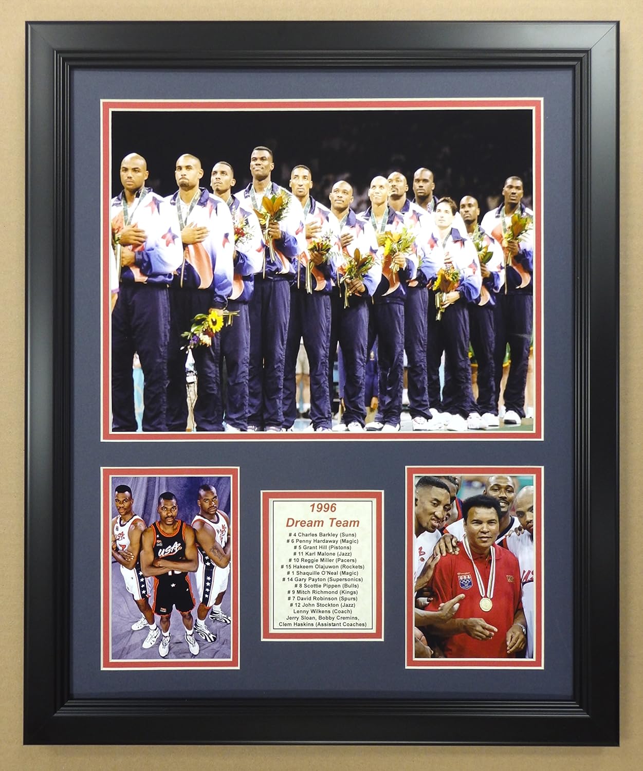 Legends Never Die NBA 1996 USA Basketball Dream Team Double Matted Photo Frame, 18" x 22"