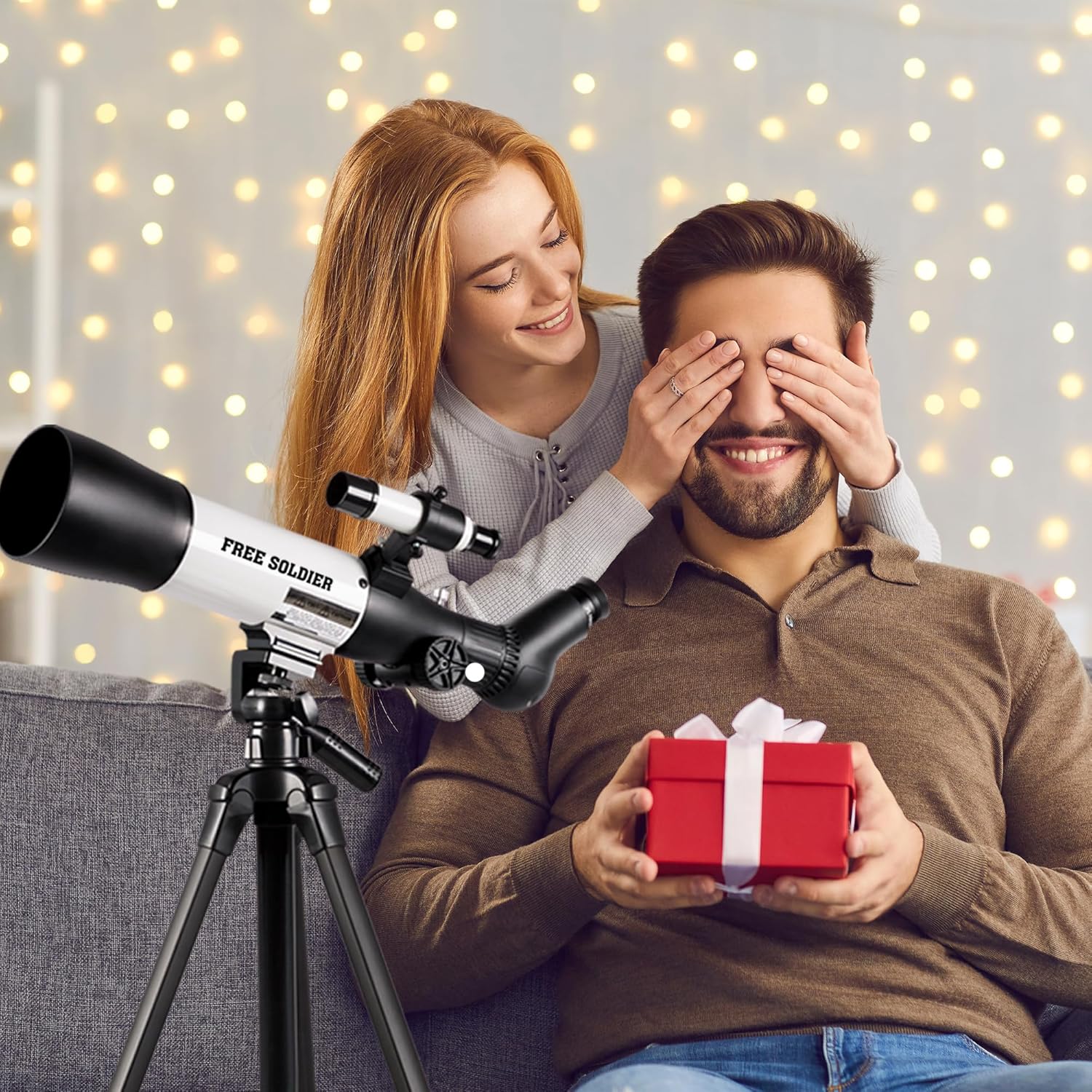 FREE SOLDIER Telescope for Adults High Powered 70mm Aperture Astronomical Refractor Telescopes for Beginners (25X-125X) 500mm Telescope for Adults with A Phone Adapter & A Wireless Remote (White)