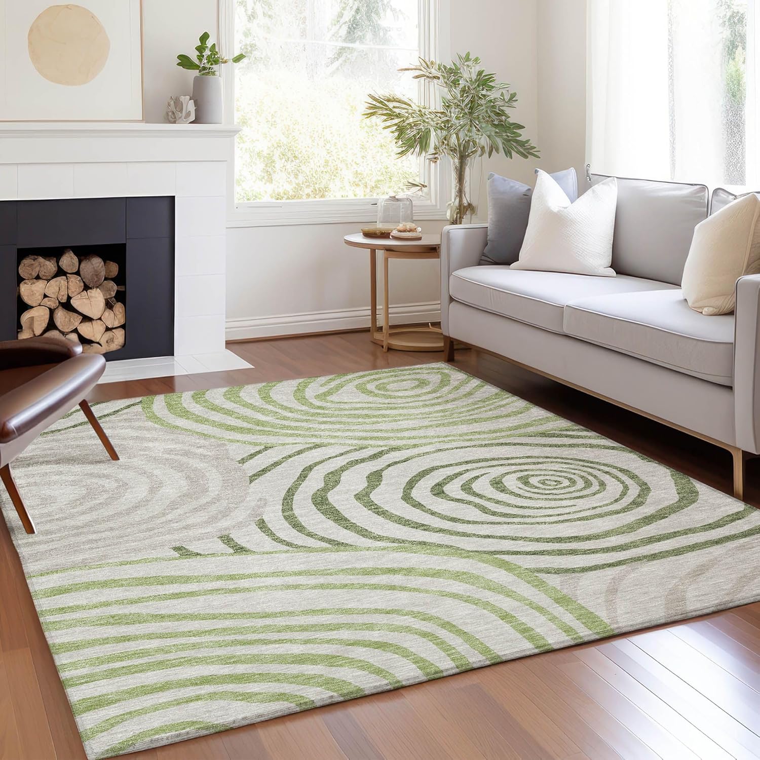 Addison Rugs Chantille ACN765 Green 2'6" x 3'10" Indoor/Outdoor, Machine Washable, Easy Clean, Non Shedding, Bedroom, Living Room, Dining Room, Kitchen, Patio Rug