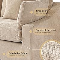 Vista 5 de Sofá Seccional Modular Cloud con Otomana, Sofá Seccional de 192" Sofá Cama Sleeper para Sala de Estar, Sofá Convertible de Asiento Profundo de 9