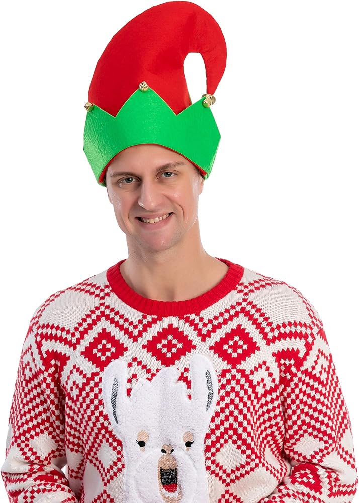 Lot De 8 Chapeaux D'Elfe De Noël Avec Clochettes - Chapeaux Lutin Festifs Pour Adultes
