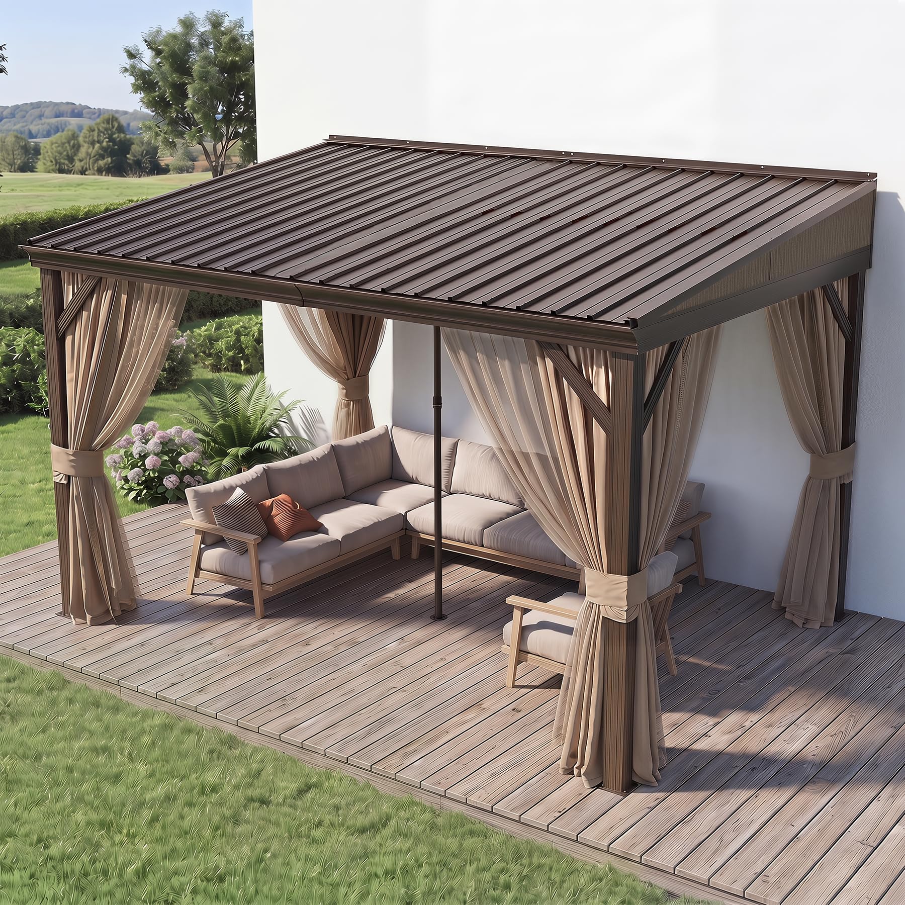 Domi 10x14 Lean to Gazebo with Gutters