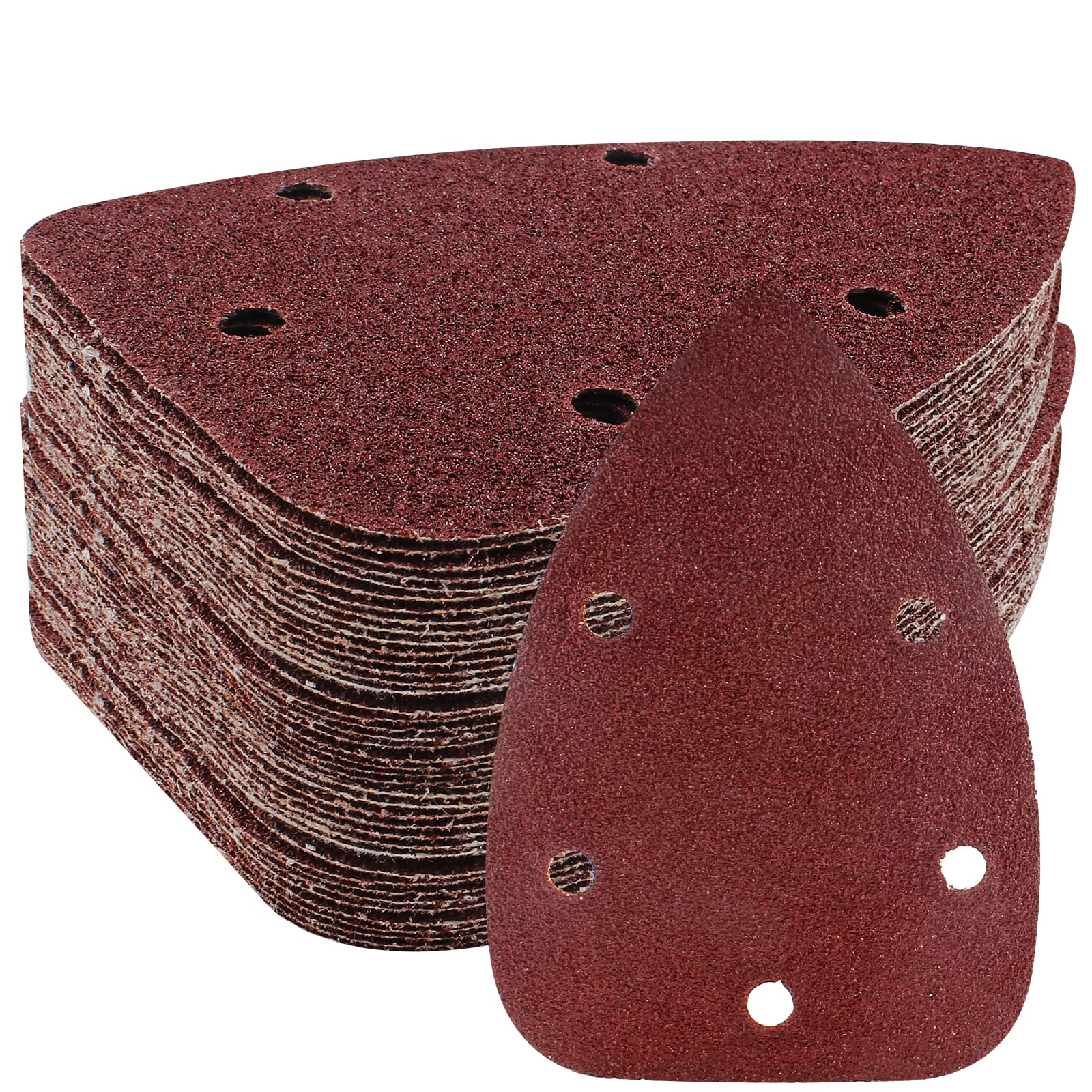 Cionyce 25 Pcs 60 Grit Mouse Detail Sander Sandpaper 5 Hole Mouse Sandpaper Hook and Loop Sander Pads Sanding Sheets for 140mm Sanding Machine
