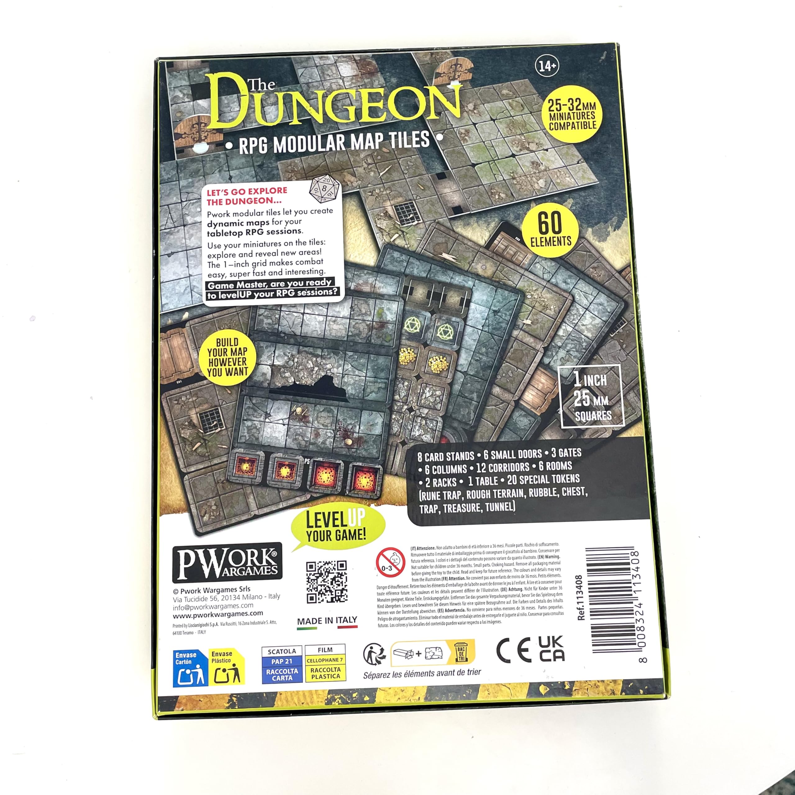 The Dungeon RPG modułowe płytki mapowe, dwustronne płytki kartonowe