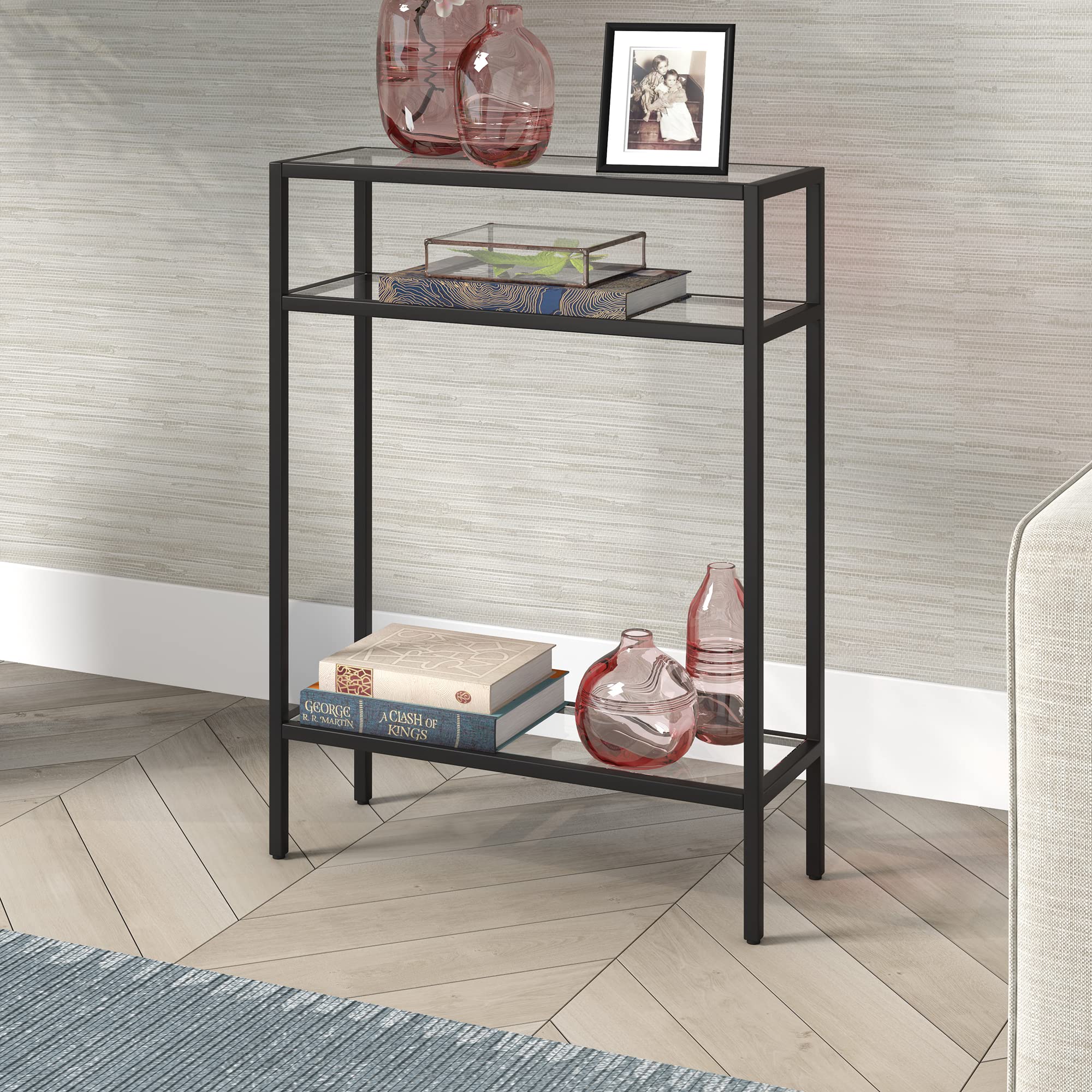Henn&Hart Siviline Console Table, 22" Wide, Black