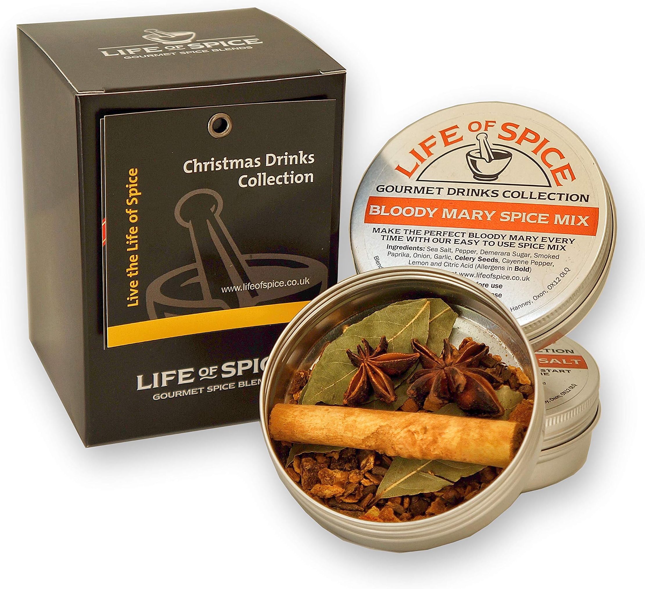 Christmas Drinks Collection - Spices for Xmas Drinks - 3 Great Flavours in Individual tins - (133g)