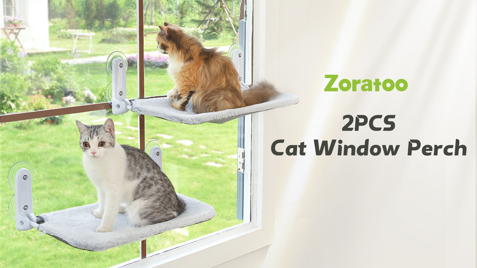 Cat Window Box 2-Pack Cat Window Perches Foldable Hammock With