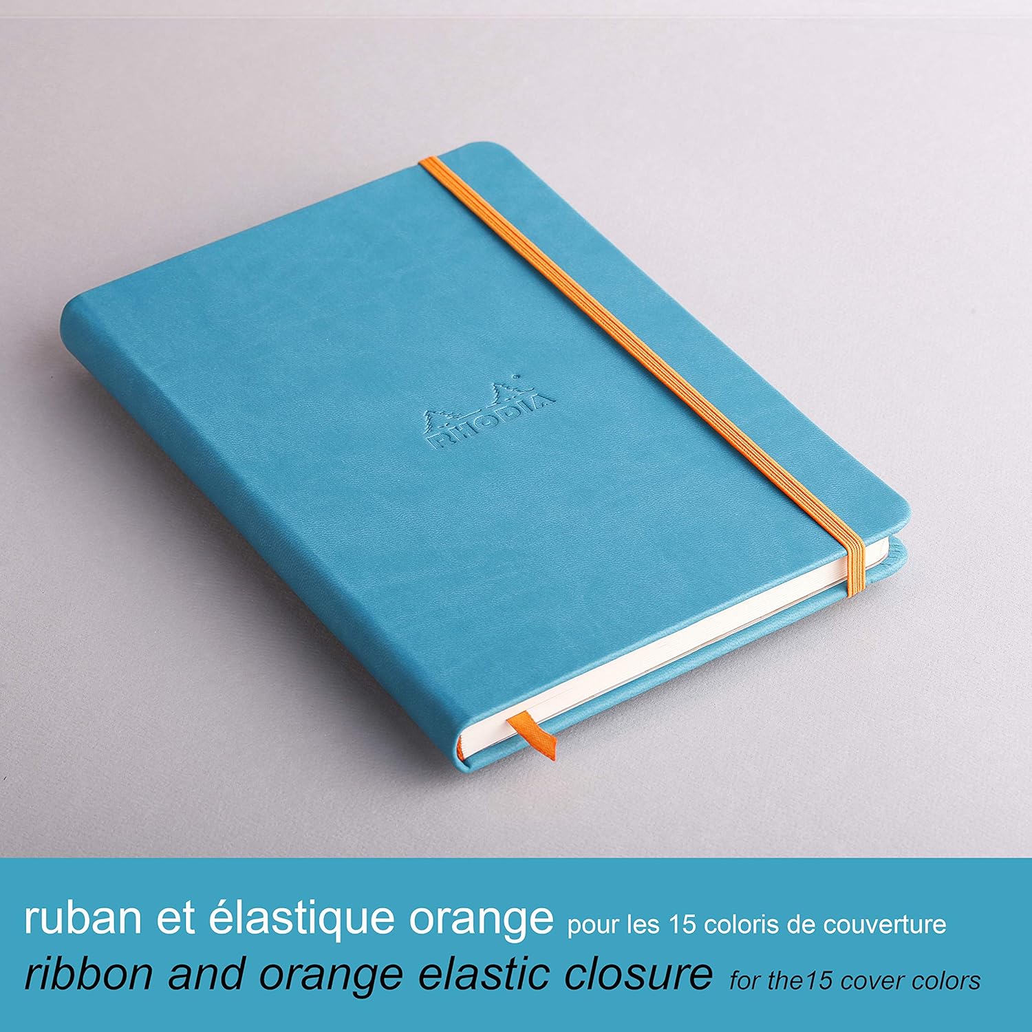 Rhodia Rhodiarama Webnotebook - Lined 96 sheets - 5 1/2 x 8 1/4 - Turquoise Cover, 118747C