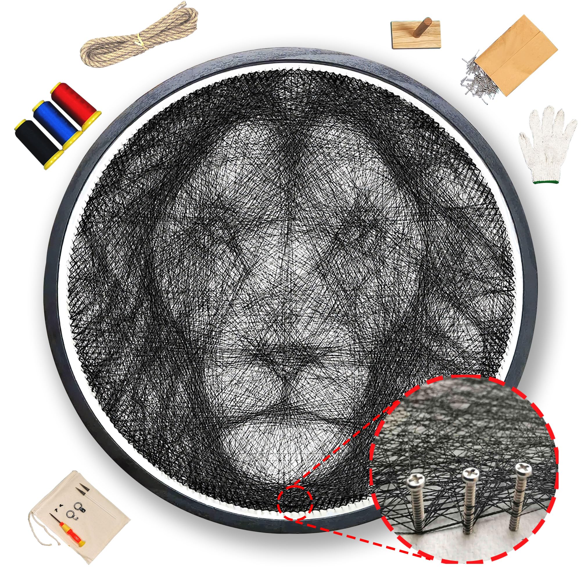 SimpleVibesXinPuwei String Art DIY Nautical Wall Art Unique Handmade Gift Tentacle, artisanat pour adultes, coffret artisanat pour femmes, décoration murale DIY avec toile encadrée (Lion)