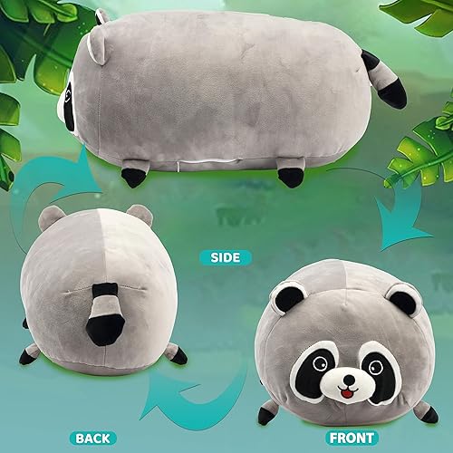 Miniatura 3 de Cuteoy Almohada de peluche de mapache de 17.7 pulgadas, suave y cómoda, almohada grande para el cuerpo, juguete de peluche para niñas y niños