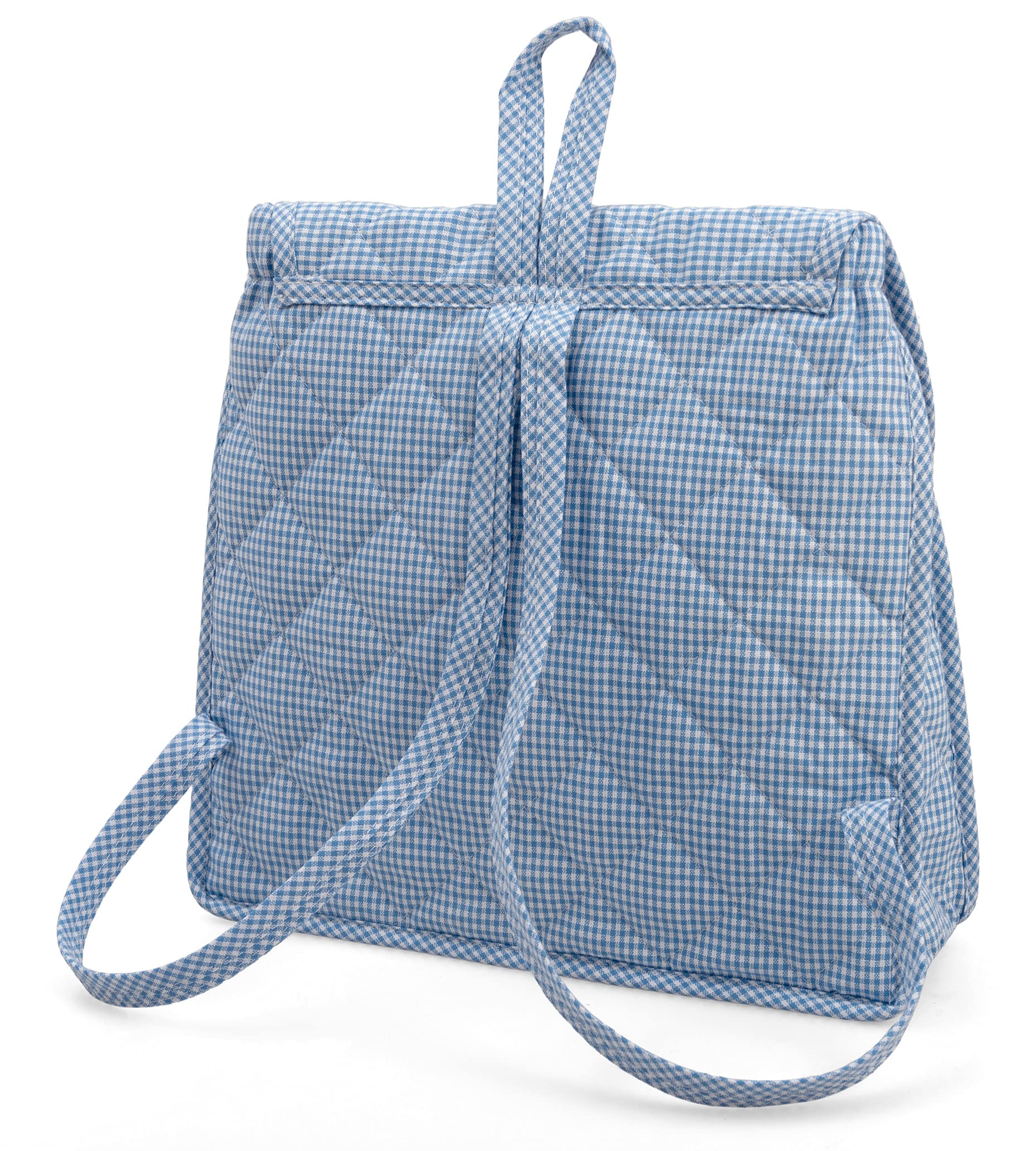 Filet - Zainetto per l'asilo per Bambini |Materiali di alta qualità |Inserto in tela aida personalizzabile|Chiusura con pratico bottone| Azzurro| Dim. 27 x 28 x 5 cm