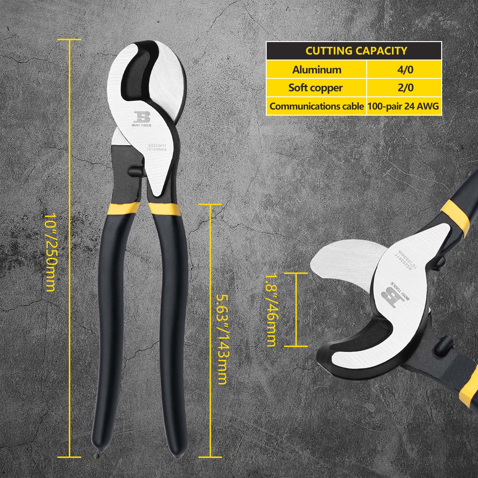 C. K Tools T3961A 10 Heavy Duty Wire Cutters, 10-Inch OAL
