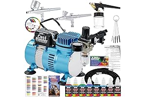 Master Dual-Fan Airbrush System with 3 Airbrushes and Pro-Grade Paints