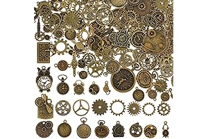 Assorted Mix Metal Alloy Steampunk Gear Charms