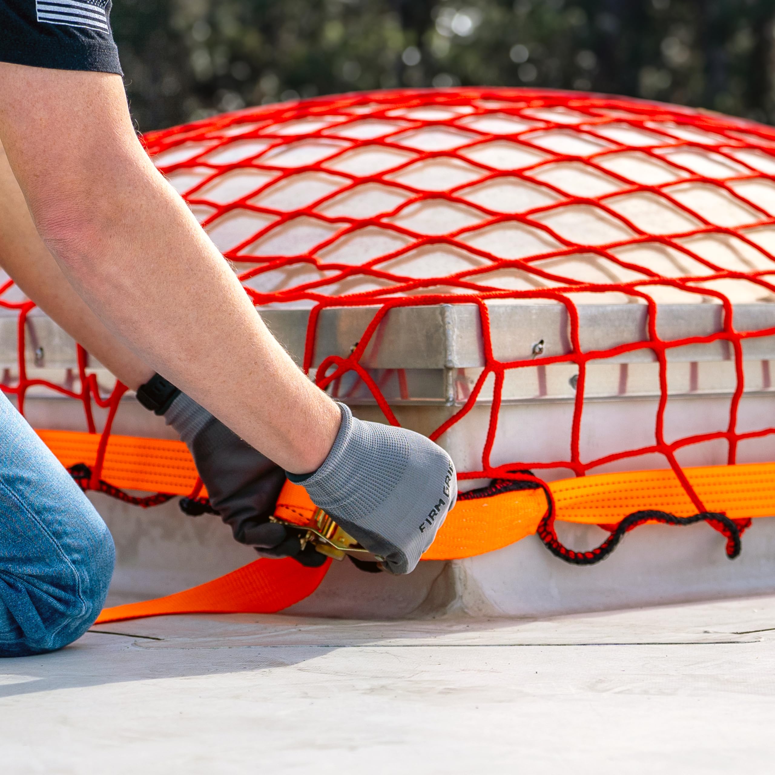 Tie Down 65400 Filet de sécurité pour toit Orange 2,1 m x 2,1 m