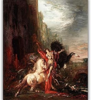 Diomedes Devoured by His Horses (1870): Gustave Moreau. Canvas print, Occult art (Large)