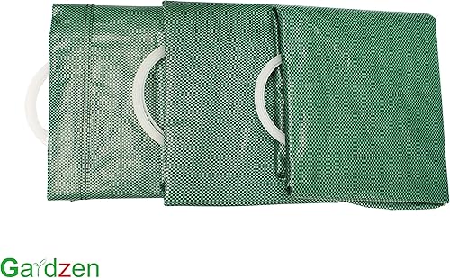 Miniatura 5 de Gardzen Bolsas de basura de 32, 40 y 72 galones, reutilizables, resistentes, plegables, para hojas de jardín, con anillo de plástico, cubo de basura
