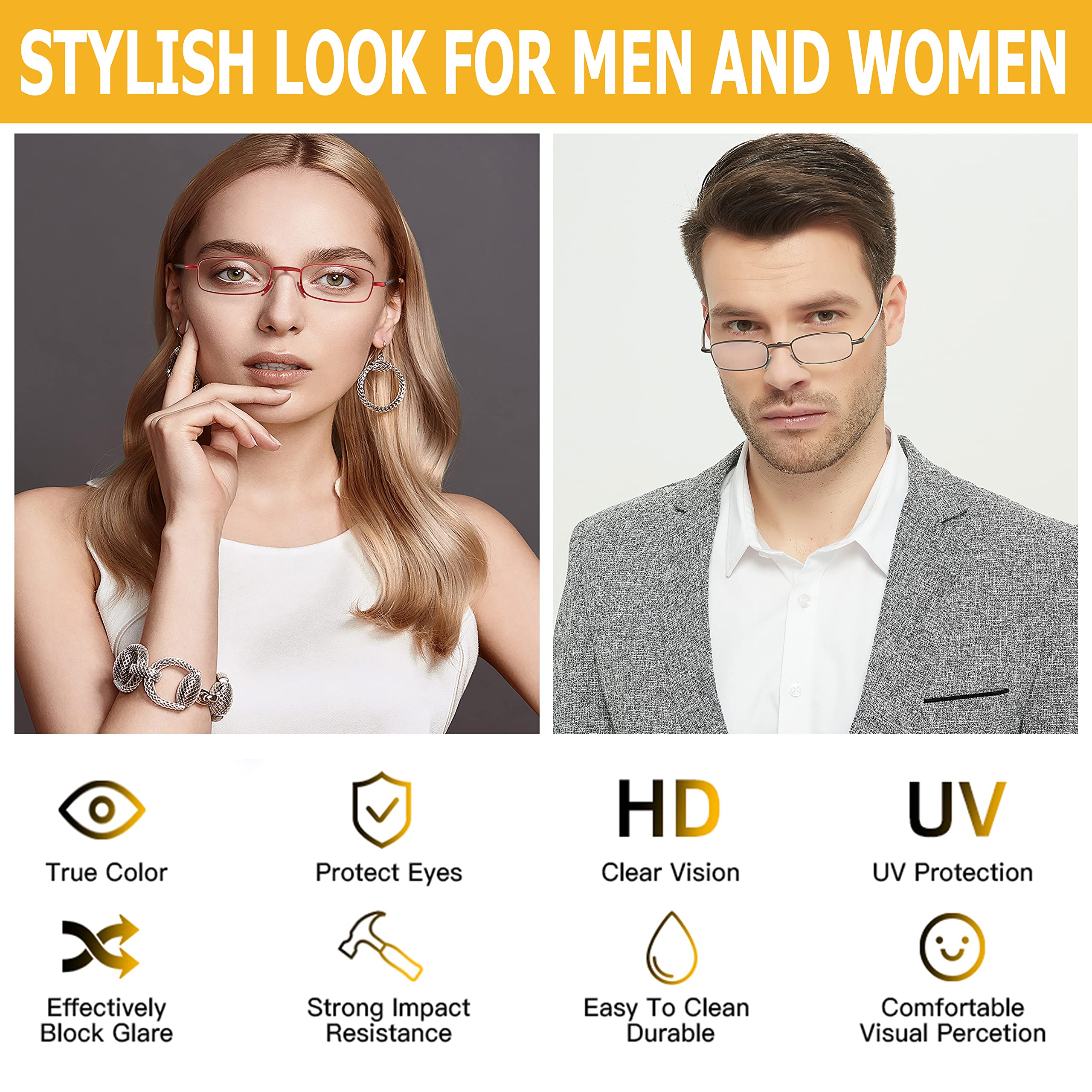 Faltbare Lesebrille, blaues Licht, weiches Nasenpolster, Federscharnier, tragbar, dünne Lesebrille, für Männer und Frauen, 3 Stück