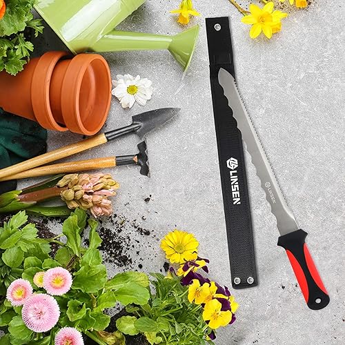 Miniatura 2 de PDTXCLS Aeiniweraabbcc Linsen-outdoors Cuchillo de jardín de acero inoxidable con hoja de 11 pulgadas, cortador de césped de doble cara, cuchillo de