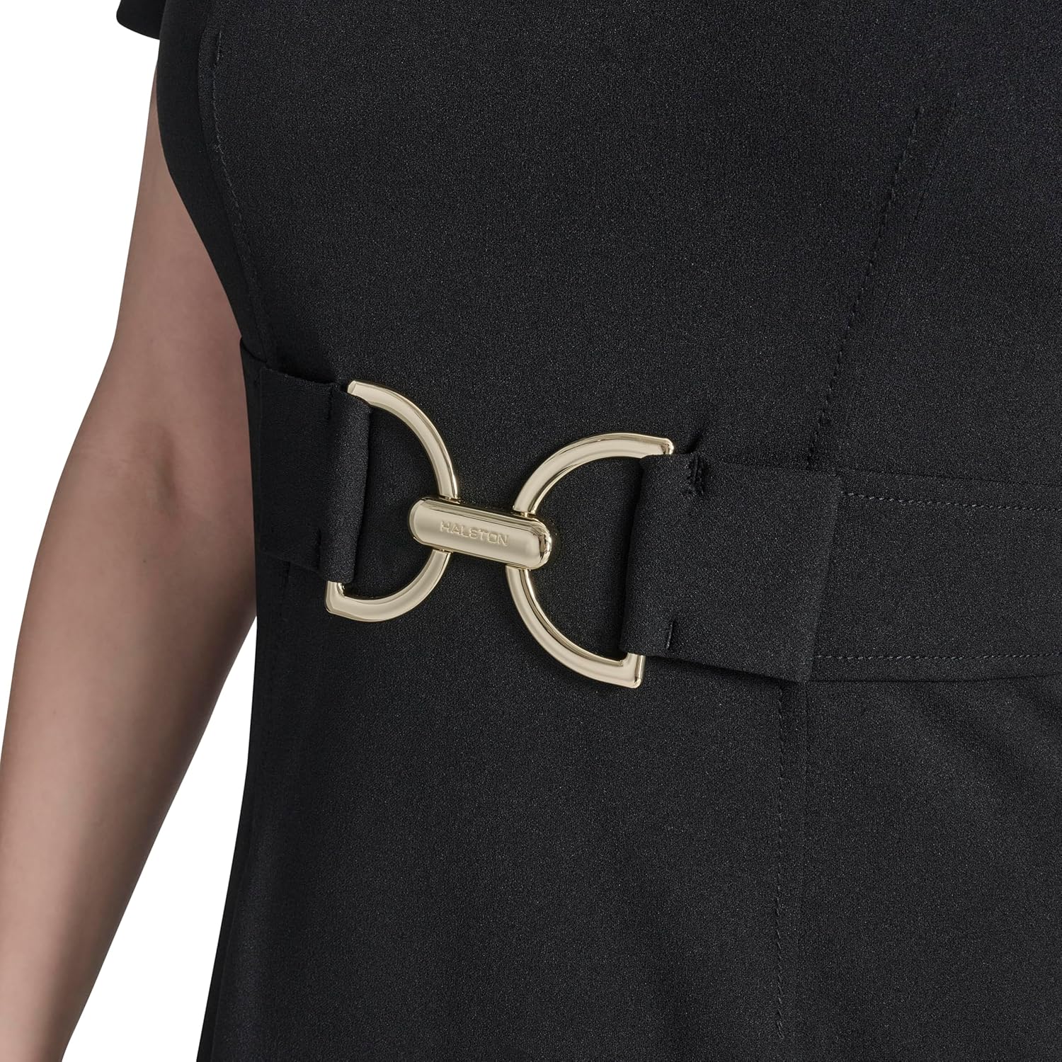 Halston Womens Short Sleeve Scuba Sheath Dress - Image 6