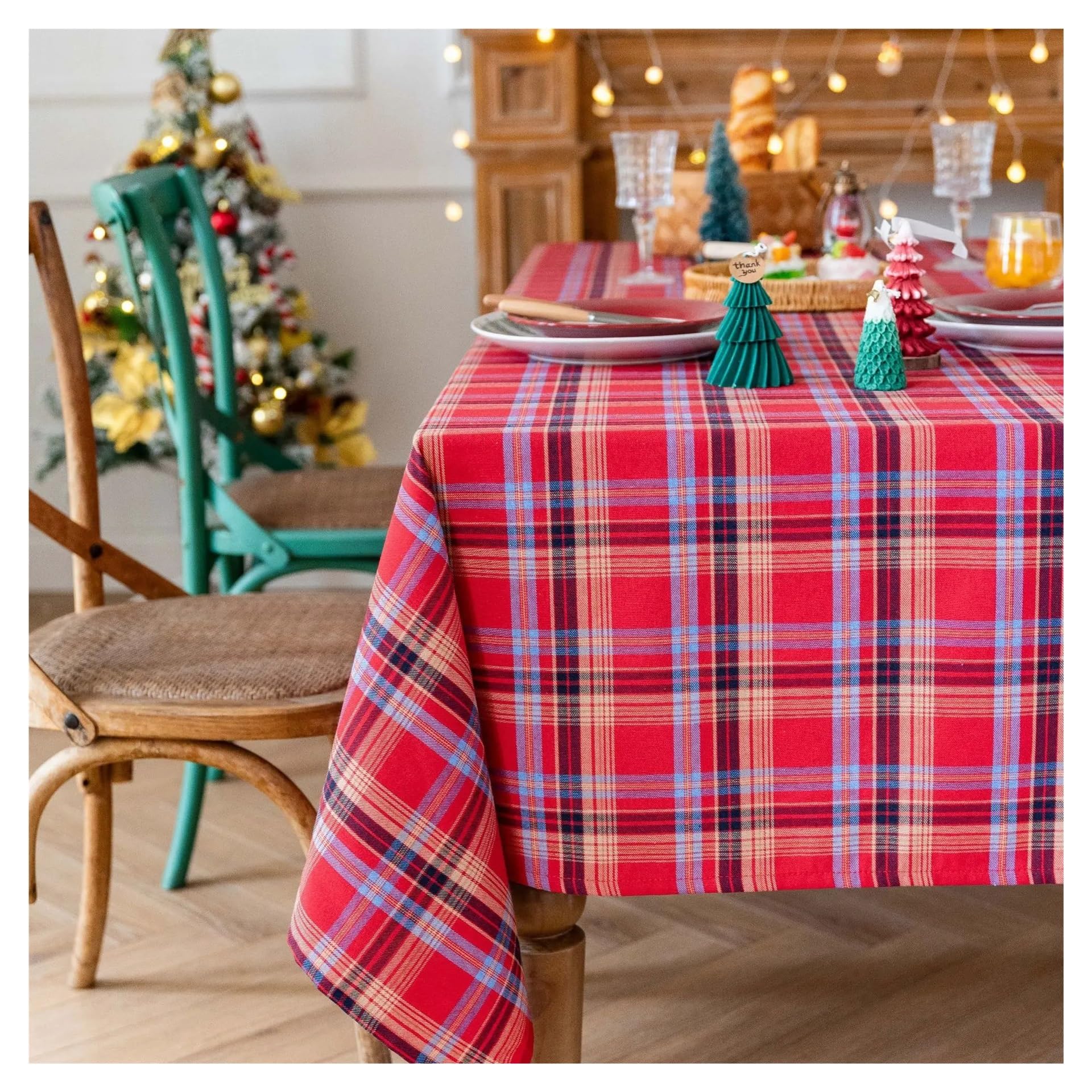 BTGYTTKL Checkered Tablecloth Red Black Buffalo Plaid Tablecloth Dust-Proof Wrinkle Resistant For Family Dinner Party Kitchen Classic Farmhouse