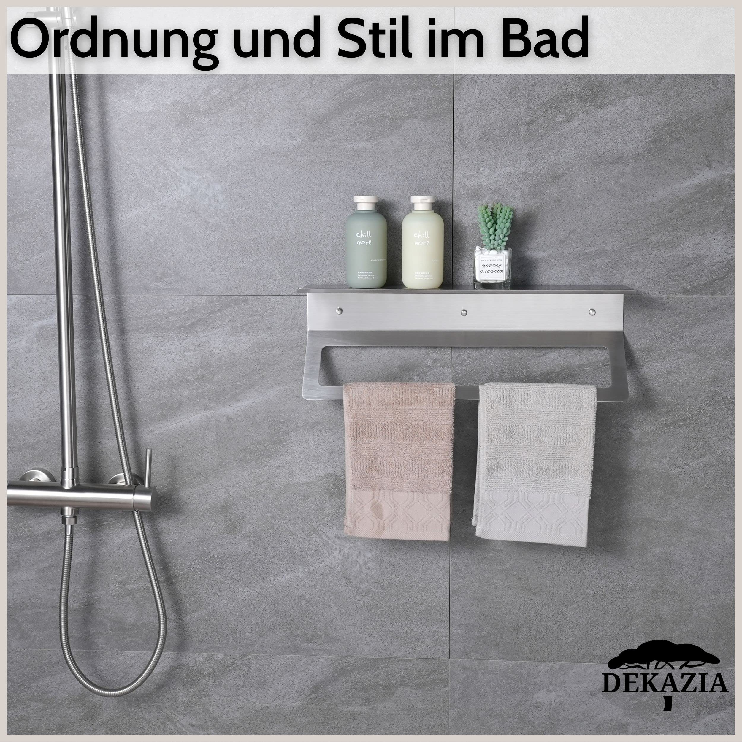 DEKAZIA® Handtuchhalter Edelstahl ohne Bohren, Handtuchstange Bad Wand