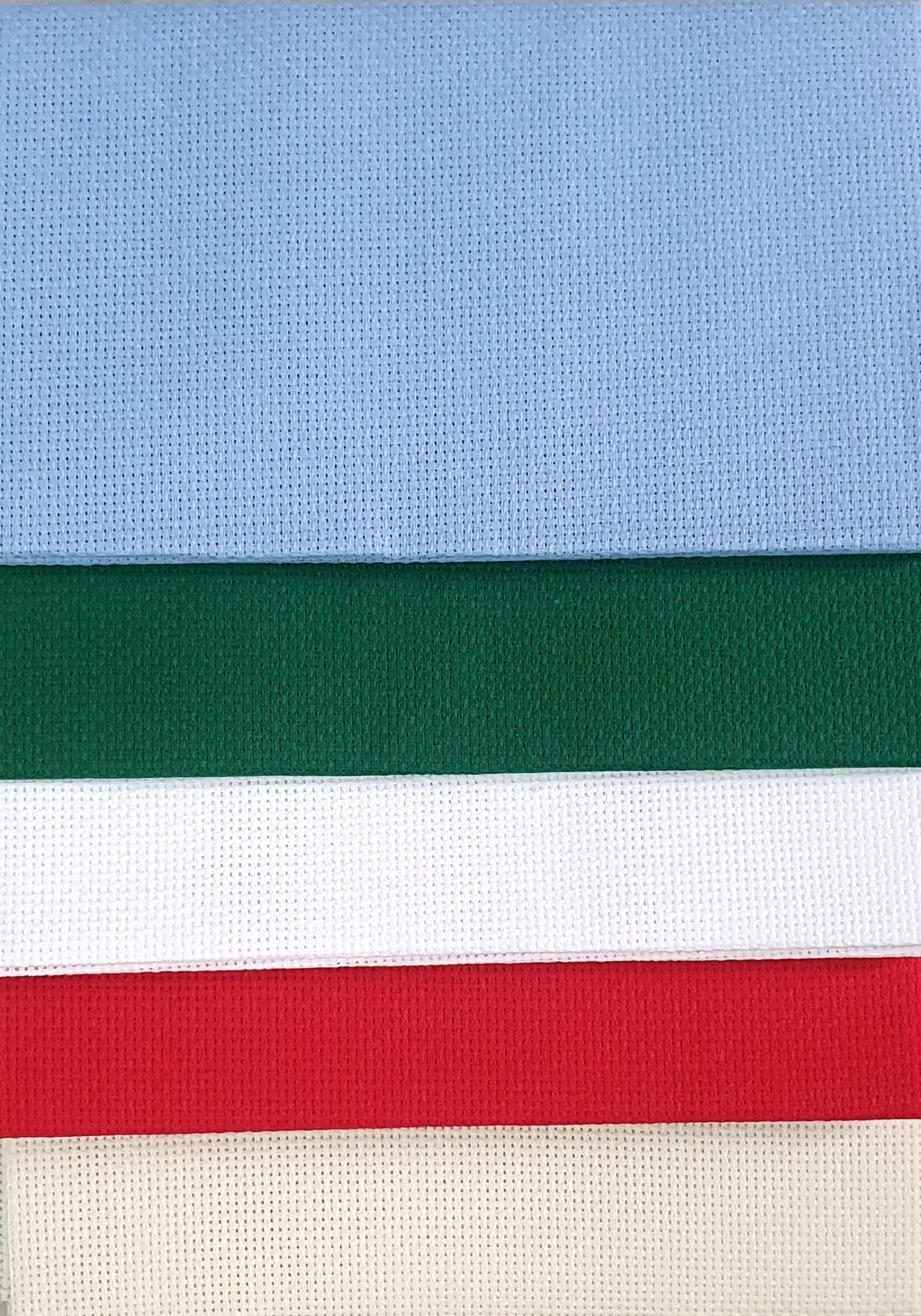 Cross Stitch Aida Needlework Fabric, Embroidery Cloth DIY Handmade Art & Craft 14 Count 35 x 45 CM- Pack of 5(Red, Blue, Cream, Green, White)-image-36