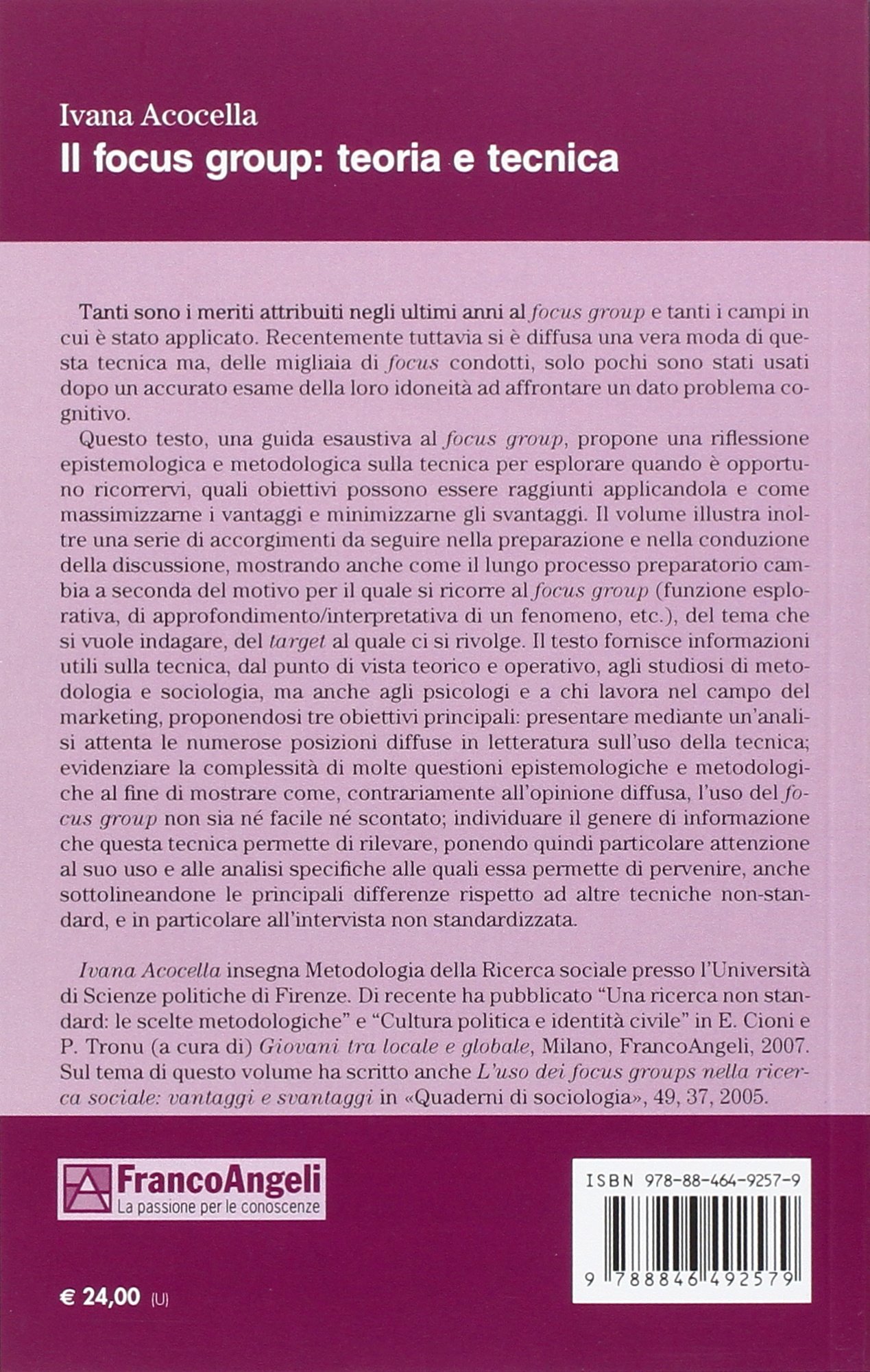 Il focus group. Teoria e tecnica