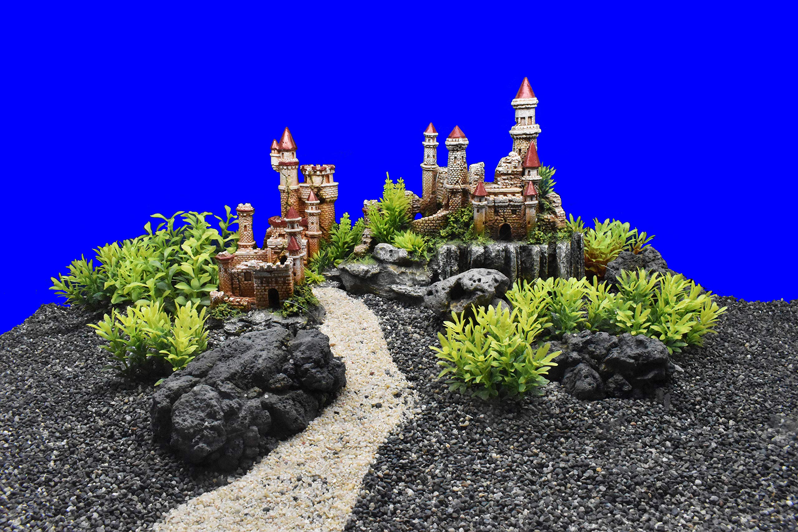 Nobby Castillo con Plantas Acuario Adornos, 37 x 20,5 x 31,5 cm